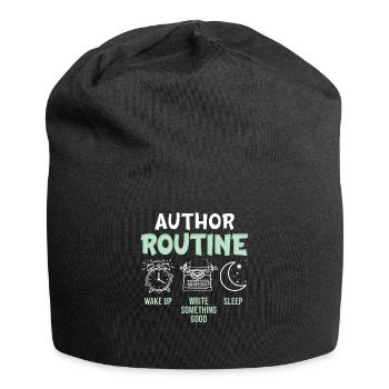 Autorenroutine Schreiben Sie etwas Gutes - - Jersey-Beanie - Schwarz - Vorne