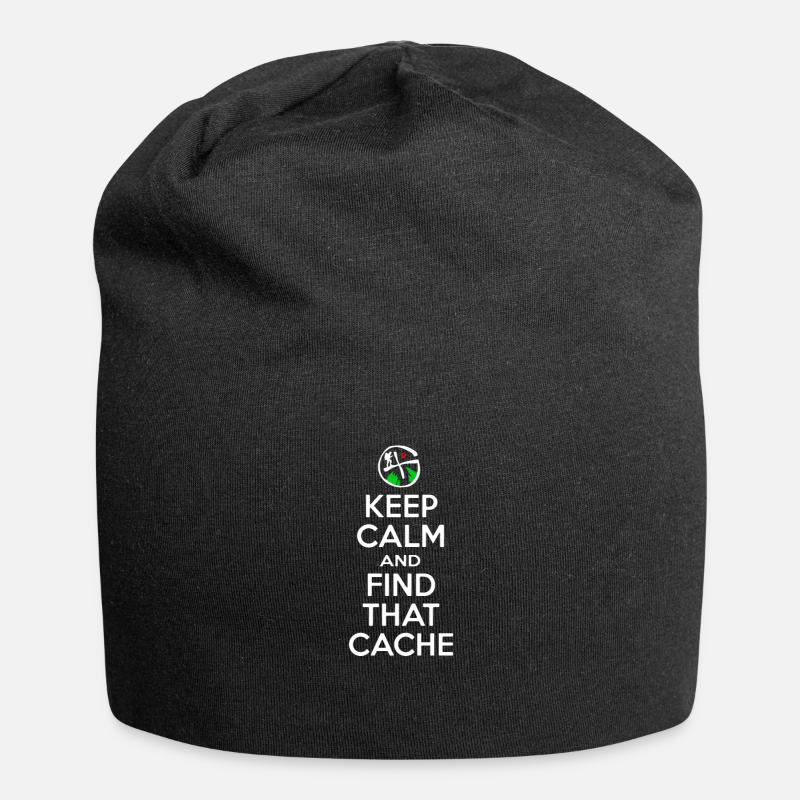 Geocaching - Keep Calm Find That Cache - Geocacher - Jersey-Beanie - Schwarz