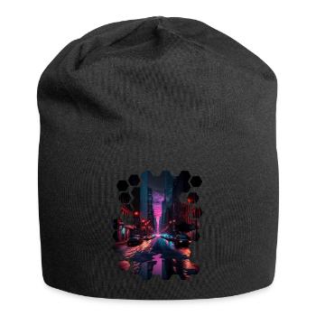 New York Vaporwave Aesthetic Retro Style I Love NY - Jersey Beanie - black - Front