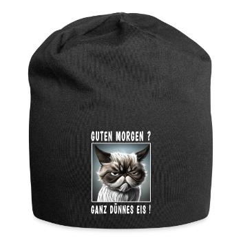 Guten Morgen ganz dünnes Eis - Jersey-Beanie - Schwarz - Vorne