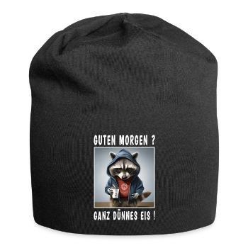 Guten Morgen ganz dünnes Eis - Jersey-Beanie - Schwarz - Vorne