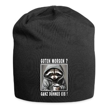 Guten Morgen ganz dünnes Eis - Jersey-Beanie - Schwarz - Vorne