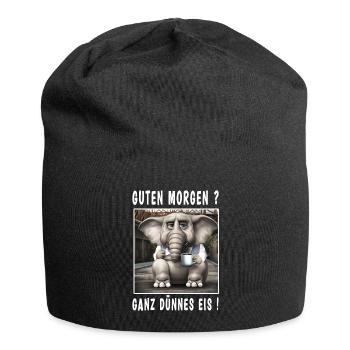 Guten Morgen ganz dünnes Eis - Jersey-Beanie - Schwarz - Vorne