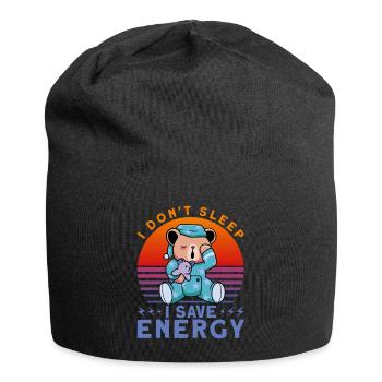 Je ne dors pas J’économise de l’énergie - Bonnet en jersey - noir - Devant