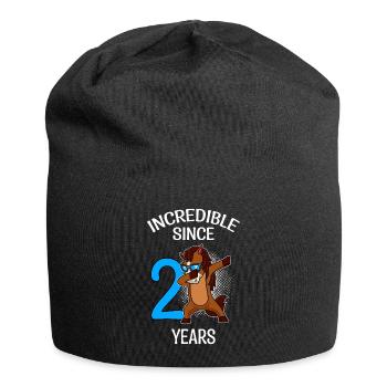 Unbelievable for 2 years horse 2nd birthday - Jersey Beanie - black - Front