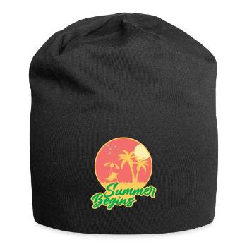 L’été commence à la plage Surfeur de vacances - Bonnet en jersey - noir - Devant