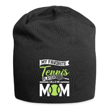 My favorite tennis player calls me mom - Jersey Beanie - black - Front