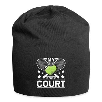 Mon cœur est sur le court de tennis - Bonnet en jersey - noir - Devant