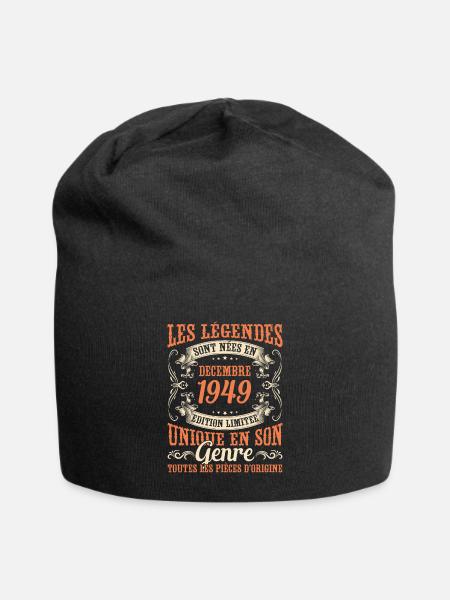 Les Légendes Sont Nées En Décembre 1949 Cadeau - Bonnet en jersey - noir