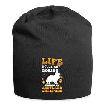 Shetland Sheepdog langweilig britischer Sheepdog - Jersey-Beanie - Schwarz - Vorne