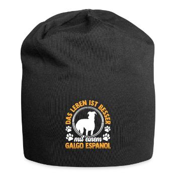 Das Leben ist besser mit einem Galgo Espanol - Jersey-Beanie - Schwarz - Vorne