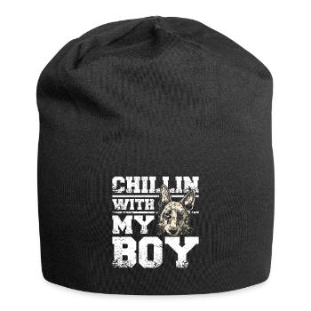 Chillin avec mon berger anglais - Bonnet en jersey - noir - Devant