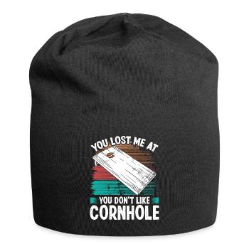 Joueur de Cornhole Tu m’as perdu à Cornhole Team - Bonnet en jersey - noir - Devant