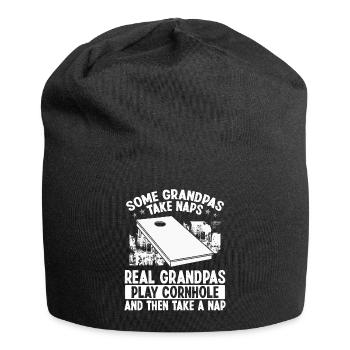 Cornhole Player Granddad Grandpa Cornhole Team - Jersey-Beanie - Schwarz - Vorne