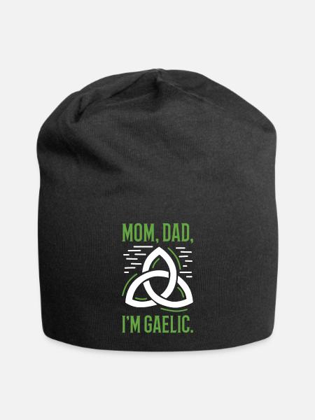 Mom, Dad, I'm Gaelic - Jersey Beanie - black