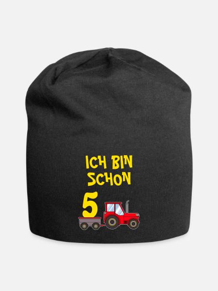 5. Geburtstag Junge 5 Jahre - Jersey-Beanie - Schwarz