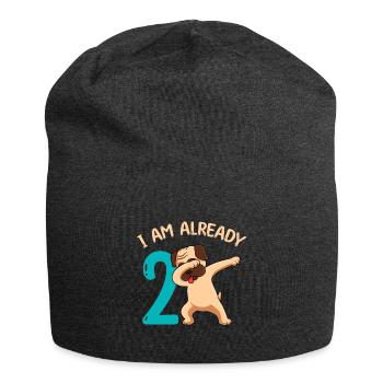 2ème anniversaire 2 ans - Bonnet en jersey - charbon - Devant