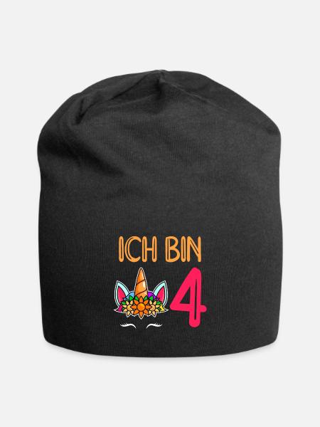 4. Geburtstag Mädchen 4 Jahre - Jersey-Beanie - Schwarz