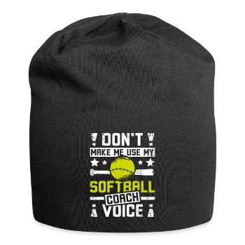 Ne me faites pas utiliser ma voix d’entraîneur de softball - Bonnet en jersey - noir - Devant