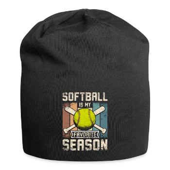 Le softball est ma saison préférée - Bonnet en jersey - noir - Devant