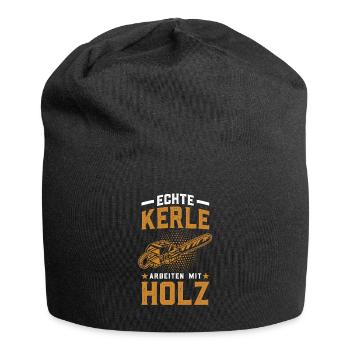 Holz Geschenke Chainsaw Kettensäge Waldarbeiter - Jersey-Beanie - Schwarz - Vorne