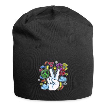 Hippie Geschenk Acidhead Flowerpower Hippi Hippy - Jersey-Beanie - Schwarz - Vorne