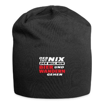 Wandern Zubehör Wanderer Motiv - Jersey-Beanie - Schwarz - Vorne