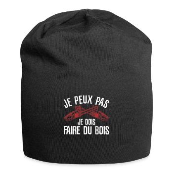 Je Peux Pas Je Dois Faire Du Bois Bûcheron - Bonnet en jersey - noir - Devant