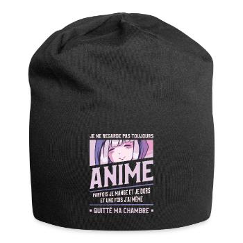 I don't always watch anime sometimes I eat - Jersey Beanie - black - Front