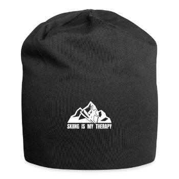 SKIING IS MY THERAPY - Skifahrer Ski Berge Winter - Jersey-Beanie - Schwarz - Vorne