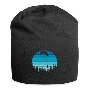 Gleitschirm Paraglider in Blau - Jersey-Beanie - Schwarz - Vorne