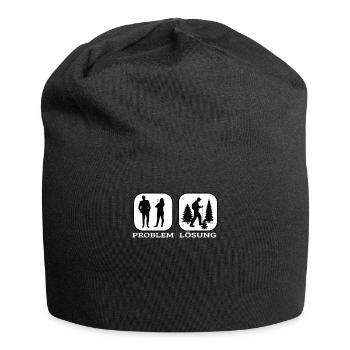 Wandern Zubehör Wanderer Motiv - Jersey-Beanie - Schwarz - Vorne