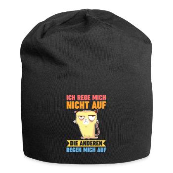 Ich Rege Mich Nicht Auf Die Anderen Regen Mich Auf - Jersey-Beanie - Schwarz - Vorne
