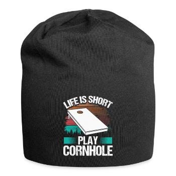 Cornhole Player Life is short Tosser Cornhole Team - Jersey Beanie - black - Front