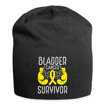 Bladder Cancer Survivor Awareness Ribbon Gloves - Jersey Beanie - black - Front