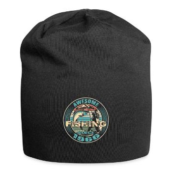 Awesome since 1966. Angel, Angler's birthday - Jersey Beanie - black - Front