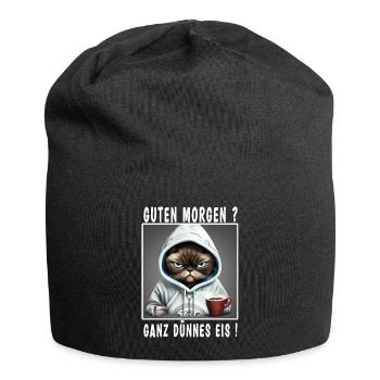 Guten Morgen ganz dünnes Eis - Jersey-Beanie - Schwarz - Vorne