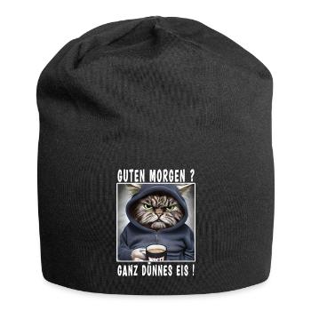 Guten Morgen ganz dünnes Eis - Jersey-Beanie - Schwarz - Vorne