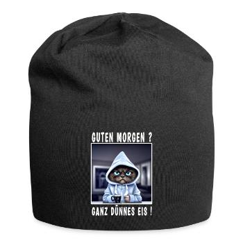 Guten Morgen ganz dünnes Eis - Jersey-Beanie - Schwarz - Vorne