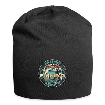 Awesome since 1977. Angel, Angler's Birthday - Jersey Beanie - black - Front