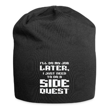 Procrastinating Panda Lover Side Quest Panda - Jersey Beanie - black - Front