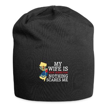 Nothing Scares Me New Jerseyan Wife New Jersey - Jersey Beanie - black - Front