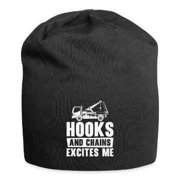Tow Truck Driver Breakdown Lorry Hooks Chains - Jersey Beanie - black - Front