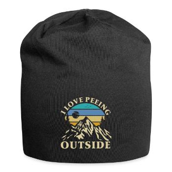 I Love peeing outside - Jersey-Beanie - Schwarz - Vorne