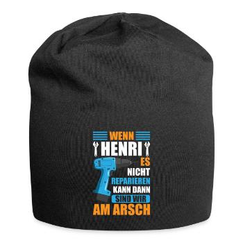 Henri Vorname Name Geburtstag Reparieren - Jersey-Beanie - Schwarz - Vorne