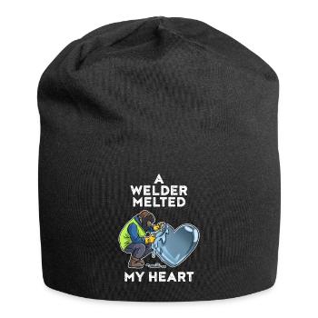 A Welder Melted My Heart Welder Gift - Jersey Beanie - black - Front