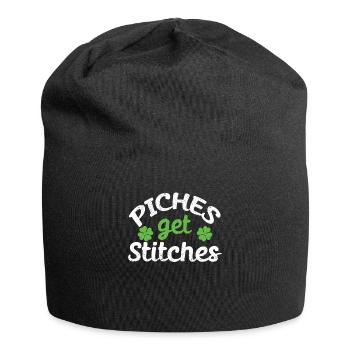 Pinches Get Stitches St Patrick's Day Shamrock Luck - Jersey Beanie - black - Front