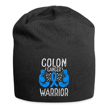 Colon Cancer Warrior Awareness Ribbon Gloves - Jersey-Beanie - Schwarz - Vorne