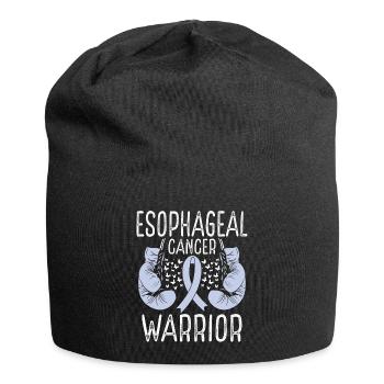 Esophageal Cancer Warrior Awareness Ribbon Gloves - Jersey Beanie - black - Front