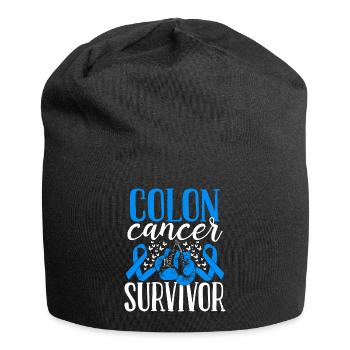 Colon Cancer Awareness Ribbon Gloves Survivor - Jersey-Beanie - Schwarz - Vorne